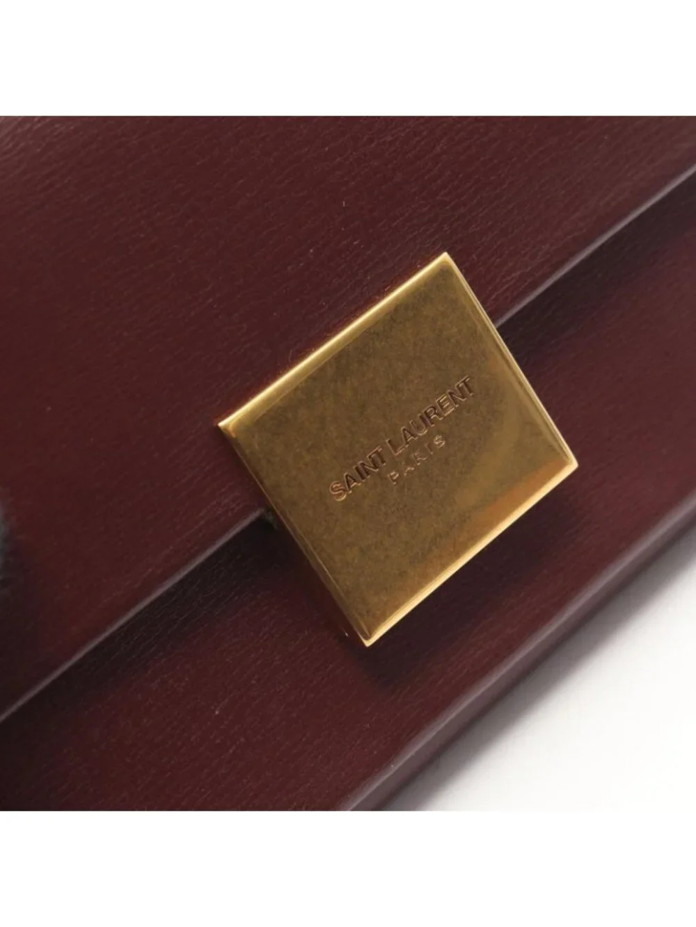 Saint Laurent Paris Card Case Bordeaux Leather Compact - Picture 7 of 10